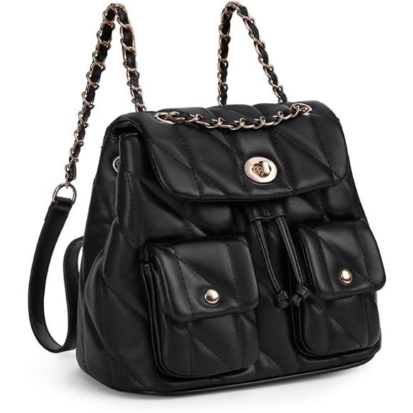 Small Backpack Purse for Women, Black